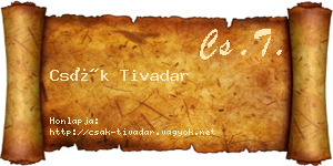 Csák Tivadar névjegykártya